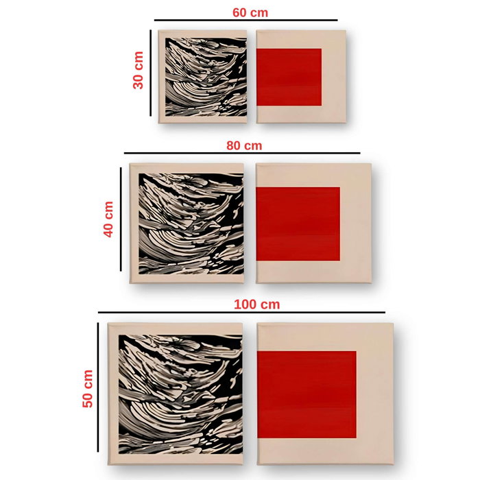 Wallity ASR_CNV2-19 Set de 2 Pinturas Decorativas en Lienzo Multicolor 50x50 cm